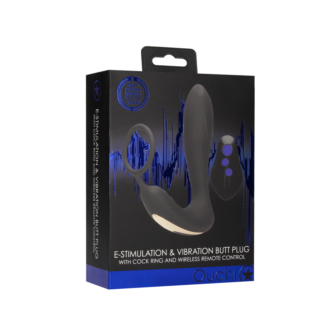 Anello per pene vibrante con plug anale E-stim - immagine 2