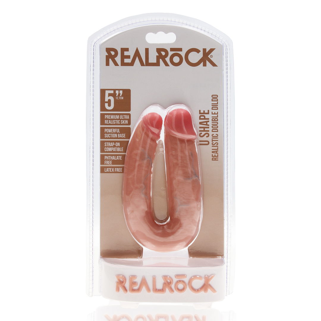 Dildo doppio a forma di U 5 / 12,7 cm - Color carne - immagine 2