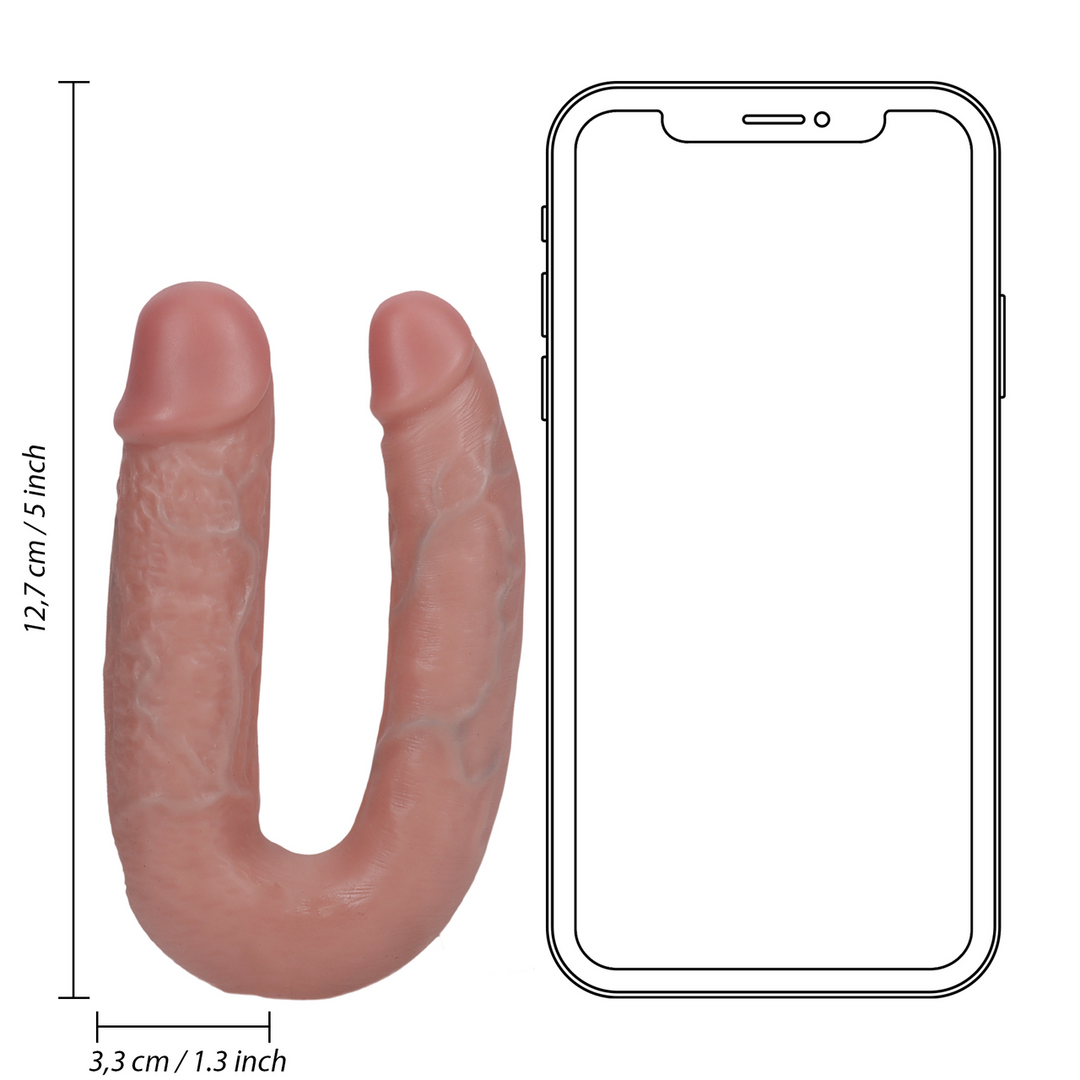Dildo doppio a forma di U 5 / 12,7 cm - Color carne - immagine 7
