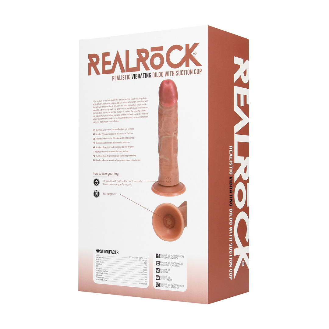 Pene vibrante curvo regolare - 8 / 20,5 cm - Marrone chiaro - immagine 3