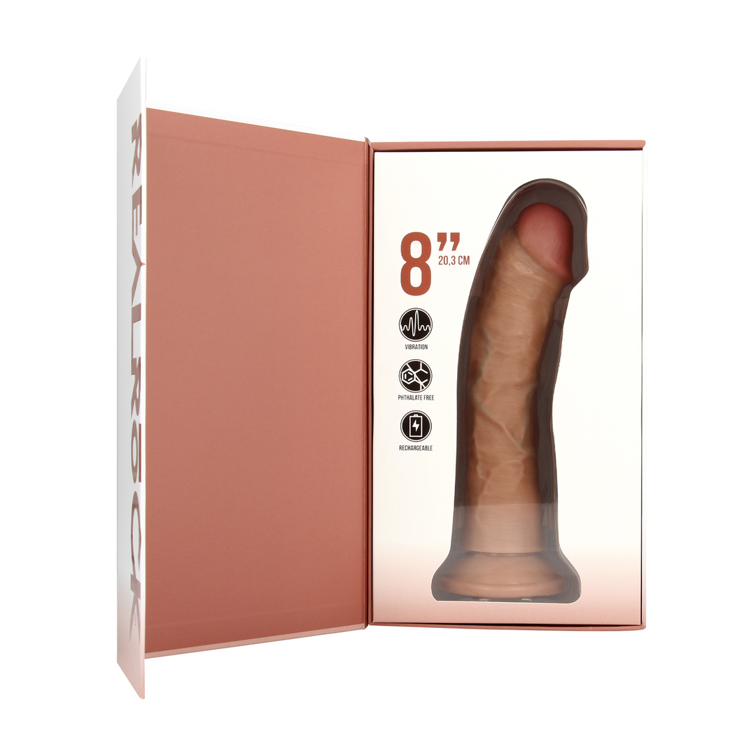 Pene vibrante curvo regolare - 8 / 20,5 cm - Marrone chiaro - immagine 4