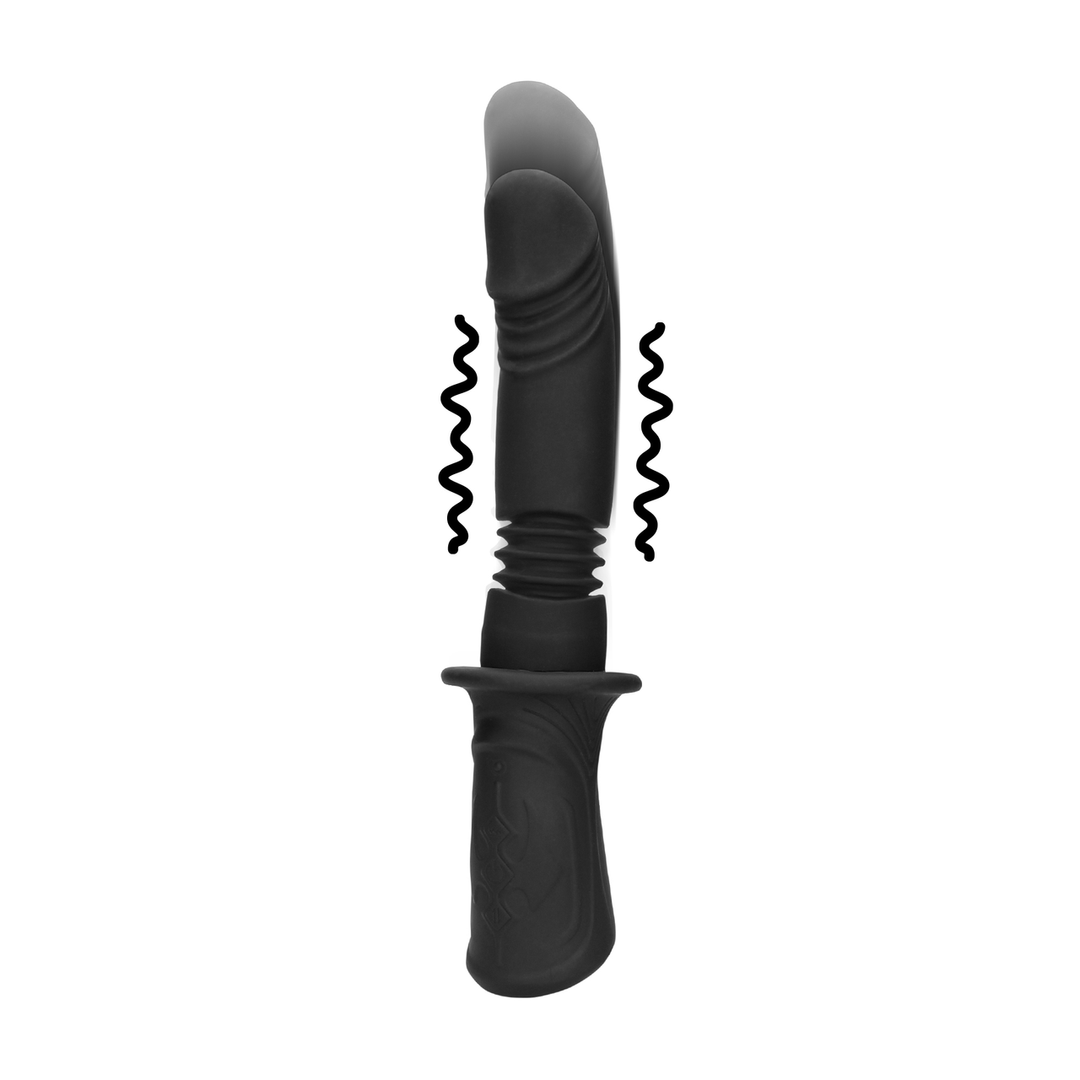 Macchina del sesso portatile vibrante e a spinta - Nera