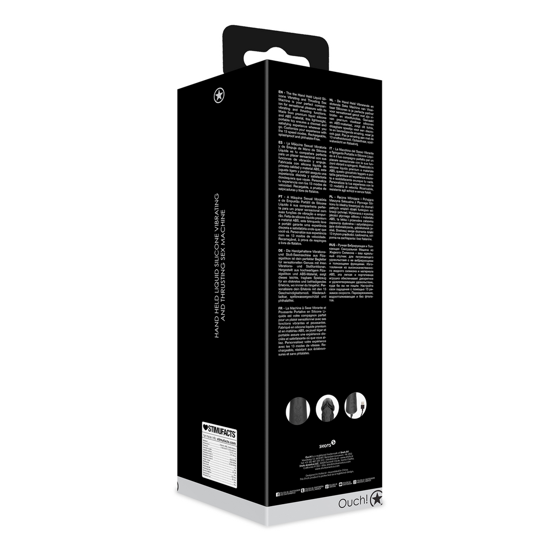 Macchina del sesso portatile vibrante e a spinta in silicone liquido - Nera - immagine 7