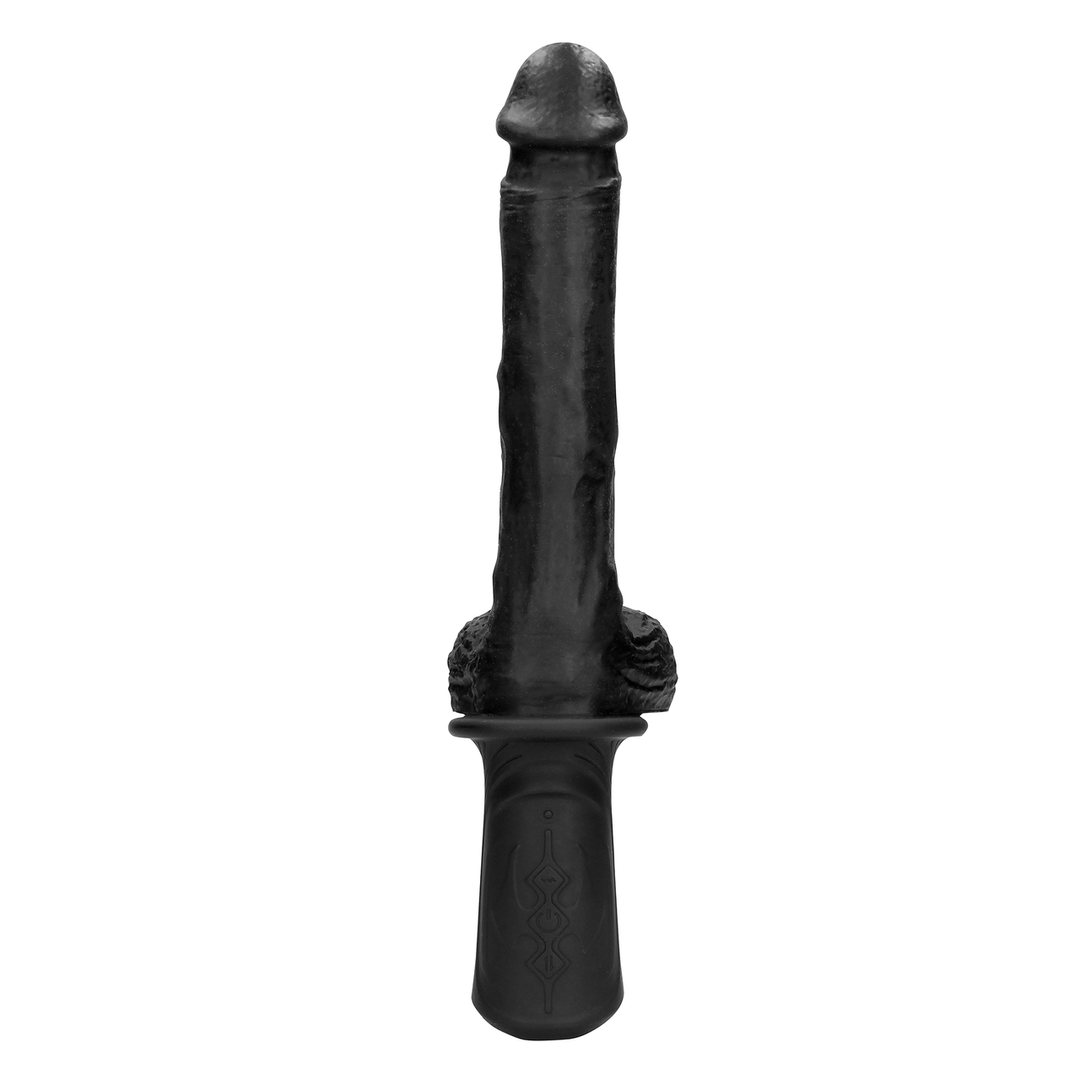 Macchina del sesso portatile vibrante e a spinta in silicone liquido - Nera - immagine 4