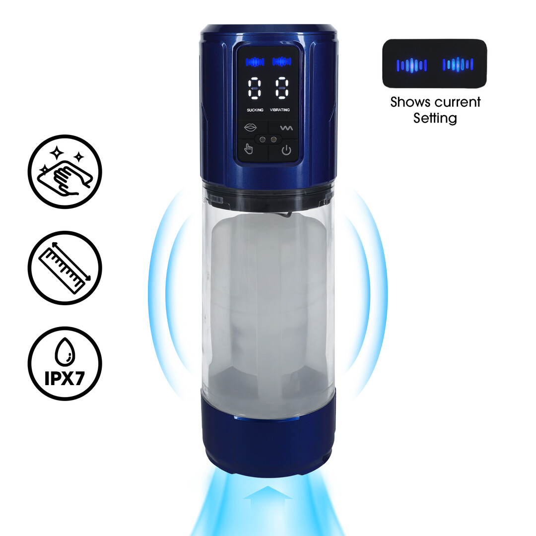 UltraLift - Pompa per masturbazione automatica impermeabile - Blu metallizzato