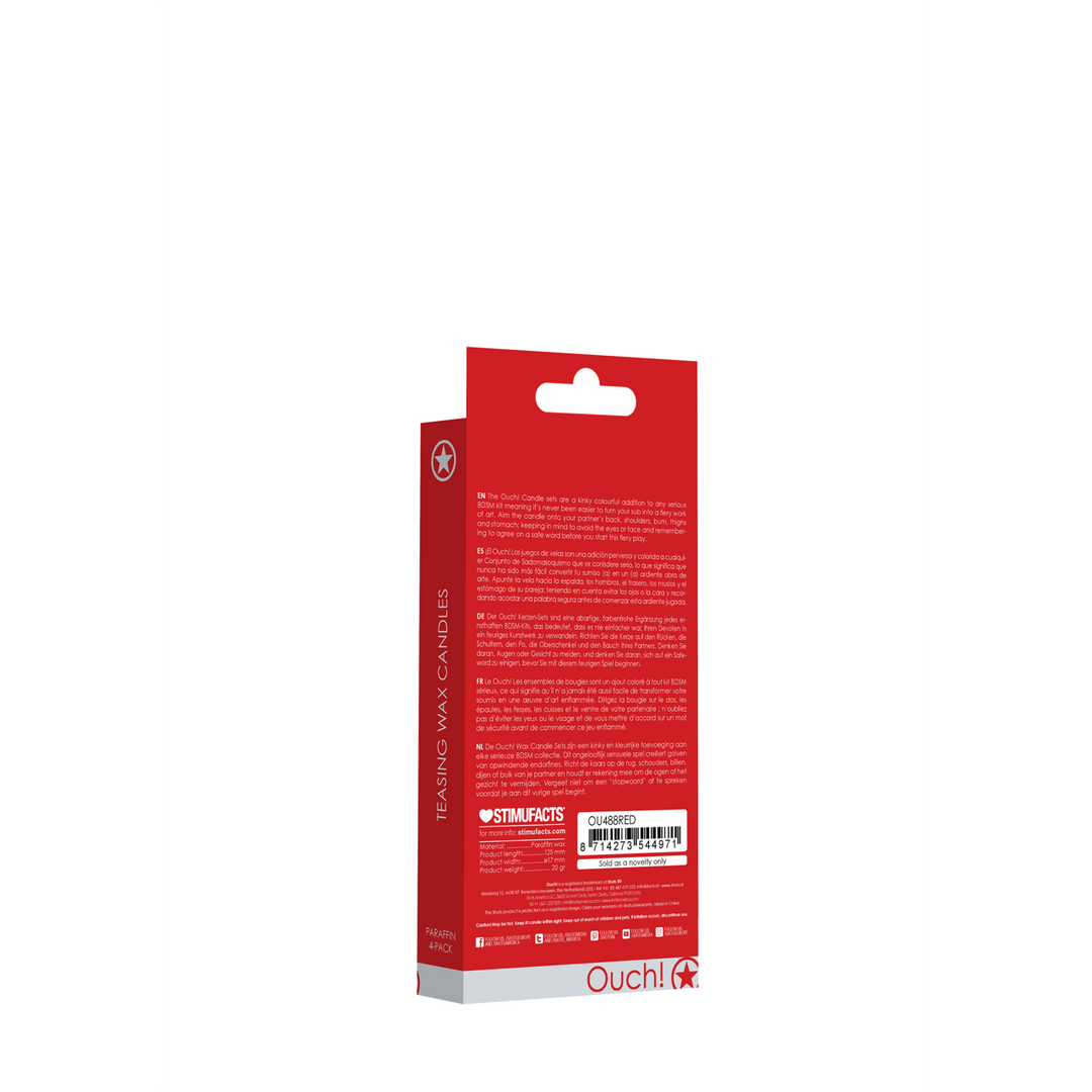 Candele di cera profumate Teasing - 4 pezzi - Rosse - immagine 3