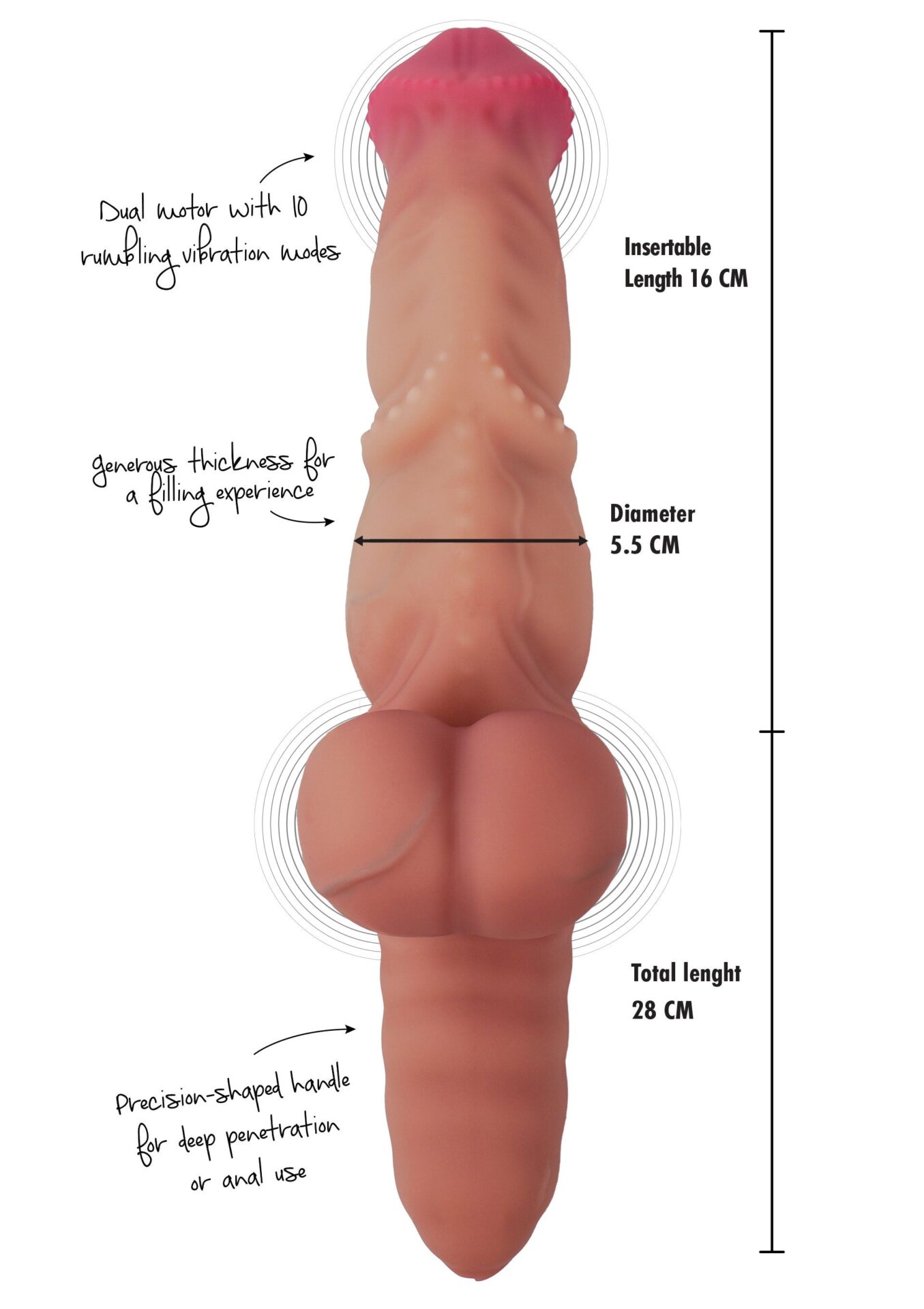 Mutant Rumbler Vibrating Dildo Liquid Silicone Skin - immagine 6