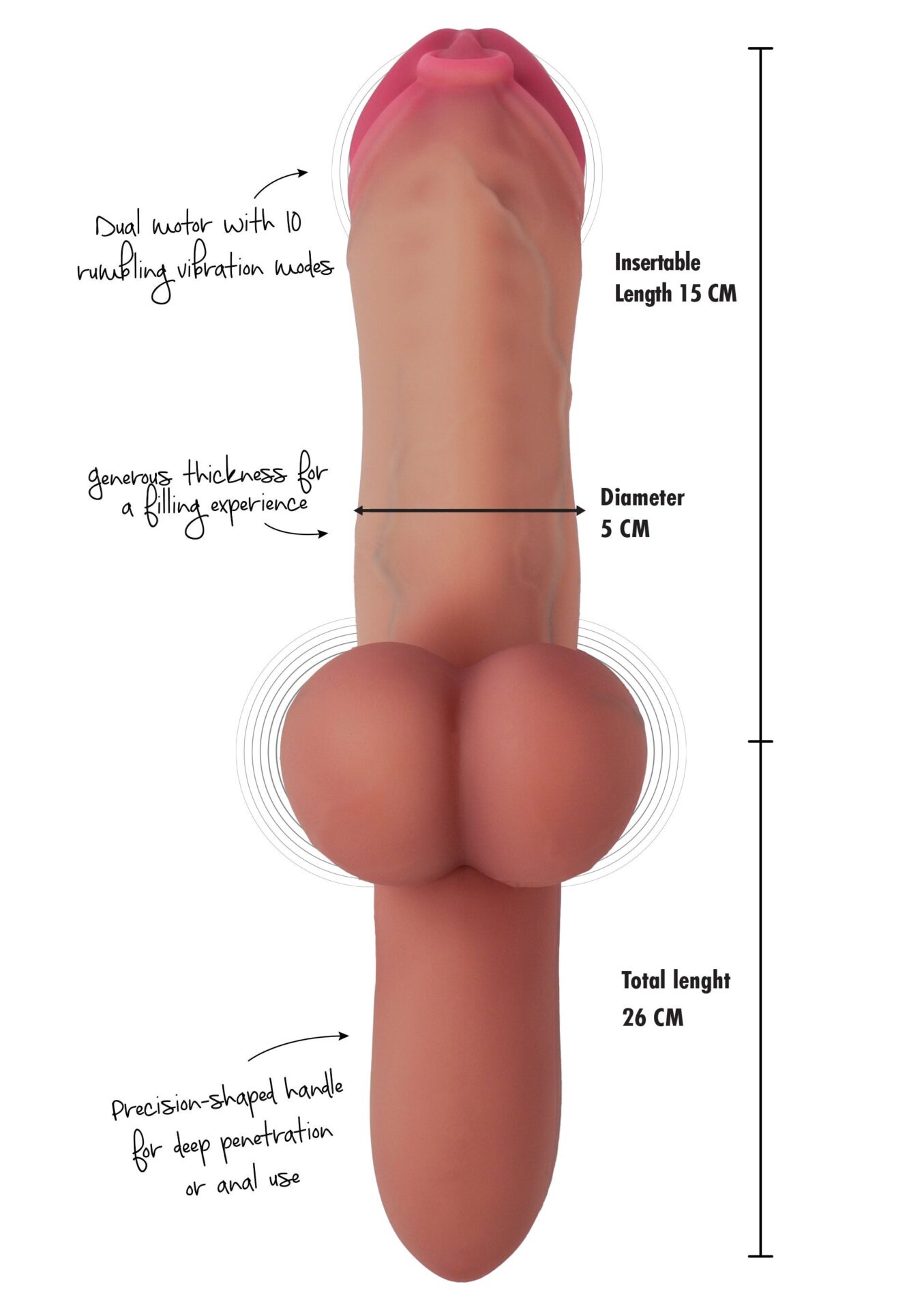 Dildo vibrante Pierced Punisher con rivestimento in silicone liquido - immagine 6