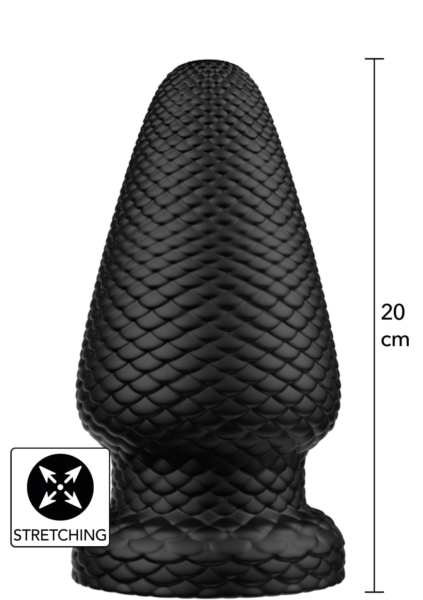 Tappo anale gigante a forma di drago in PVC XL nero